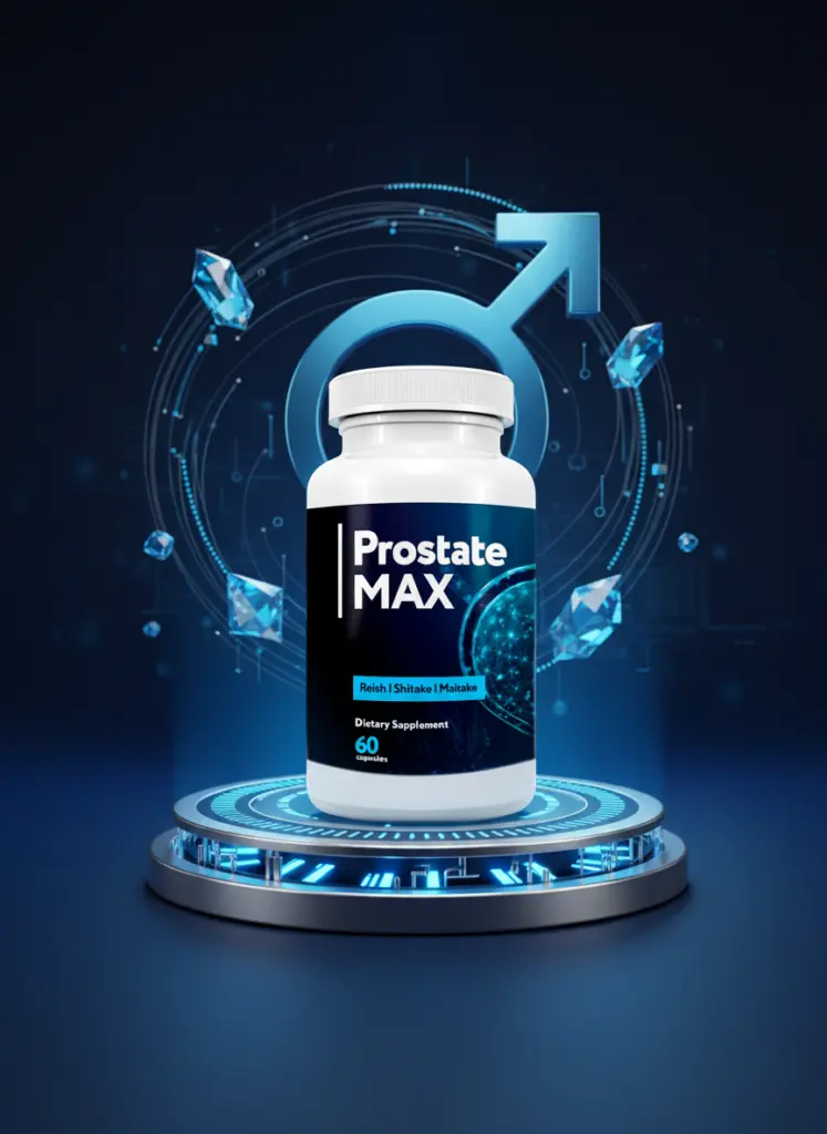 Close-up of the Prostate Max supplement bottle label